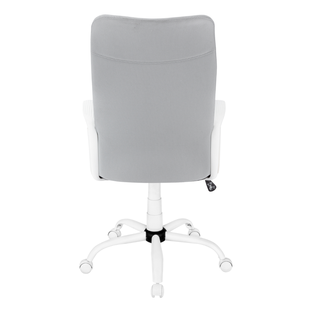 Ergomax – Fauteuil de bureau à dossier haut – Tissu blanc et gris
