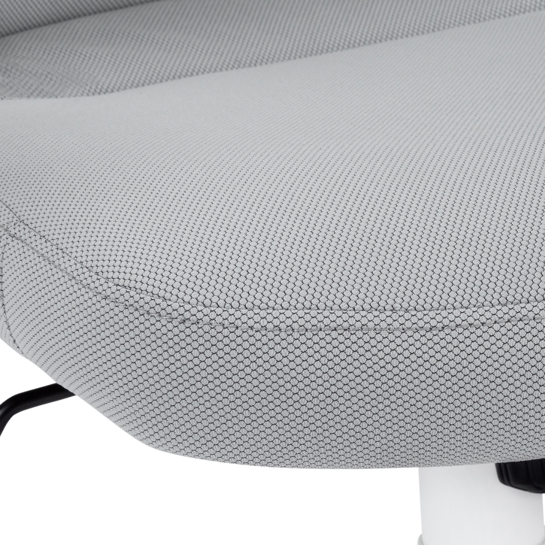 Ergomax – Fauteuil de bureau à dossier haut – Tissu blanc et gris
