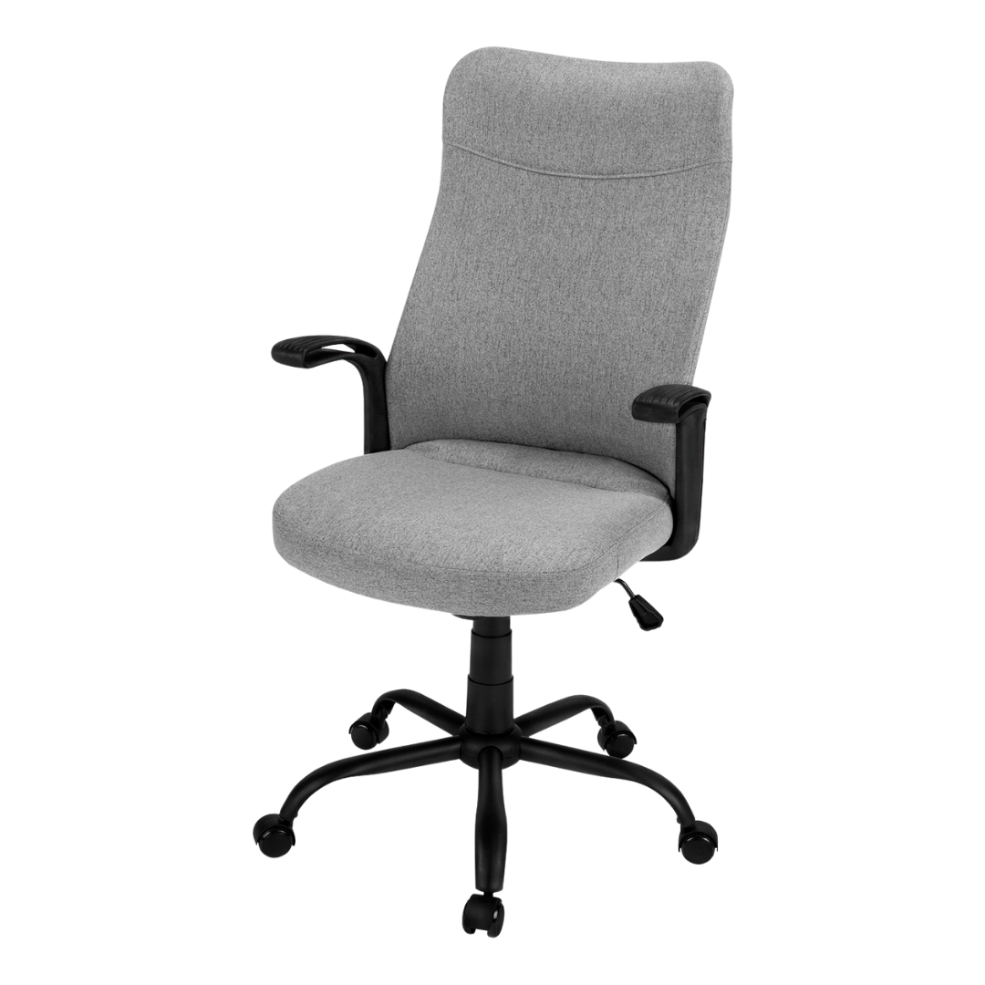 Ergomax – Fauteuil de bureau à dossier haut – Tissu gris foncé
