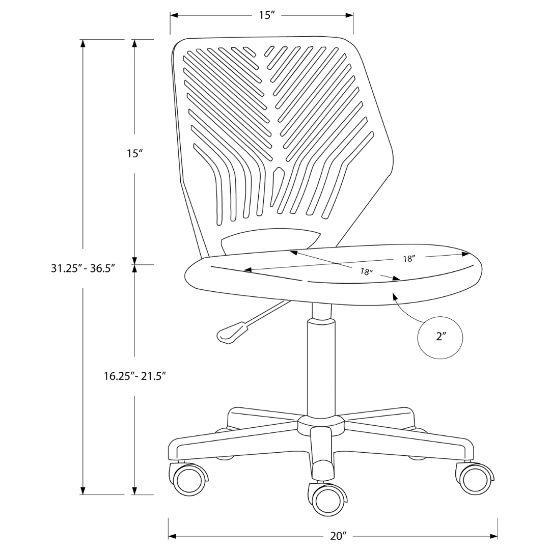 Leafik – Chaise de bureau en maille pour jeunes – Noire