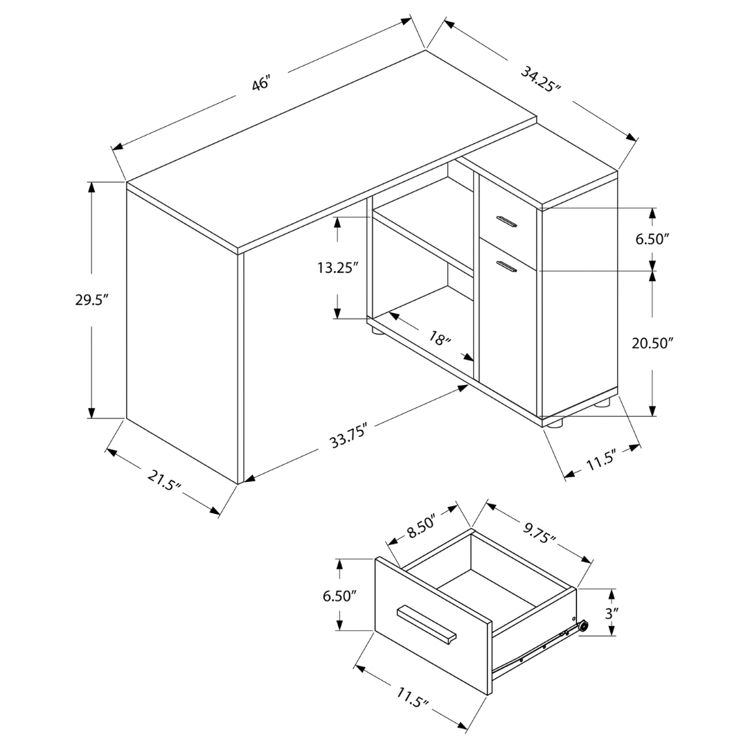 Bureau d'ordinateur en L Sarvio – Noyer