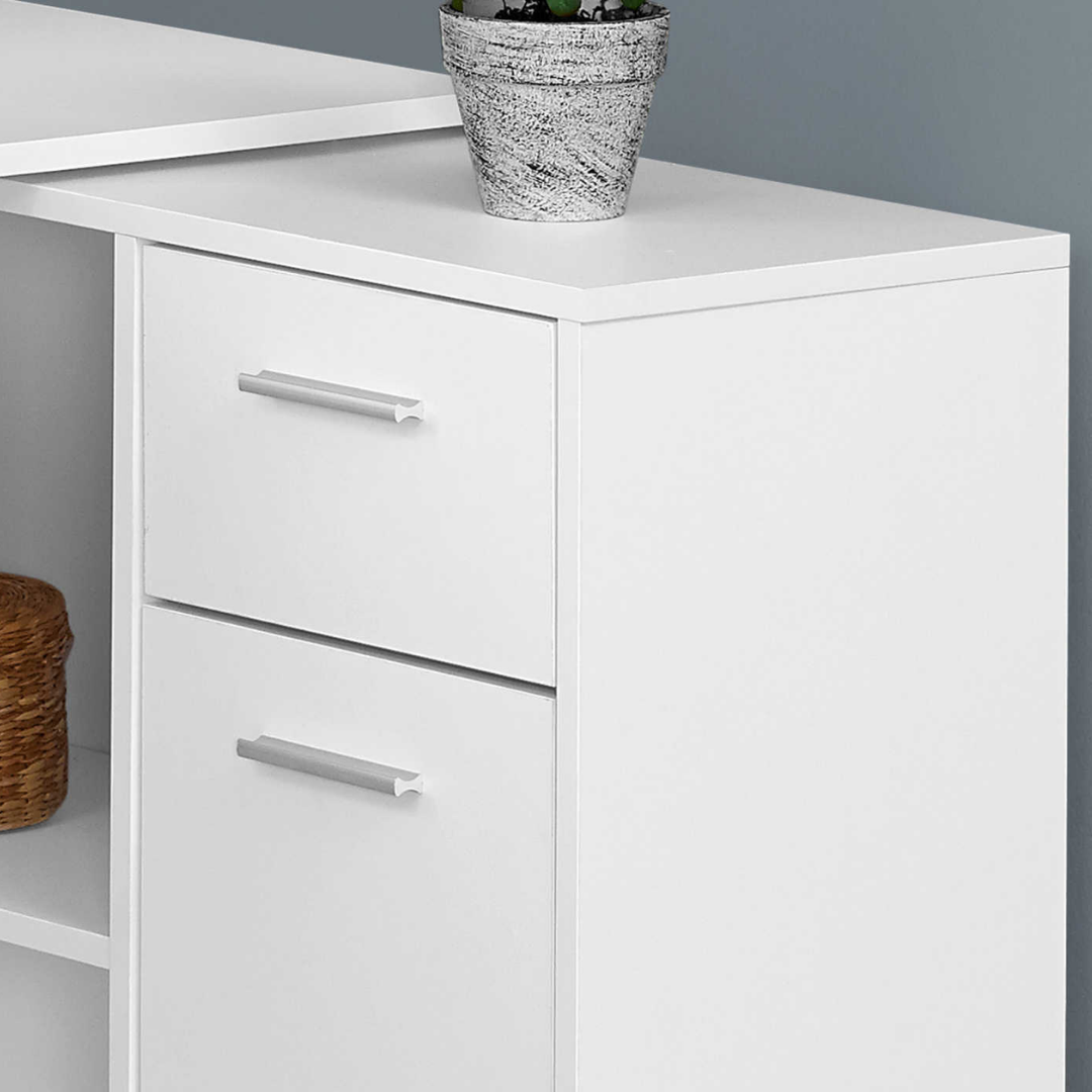 Bureau d'ordinateur en L Sarvio – Blanc