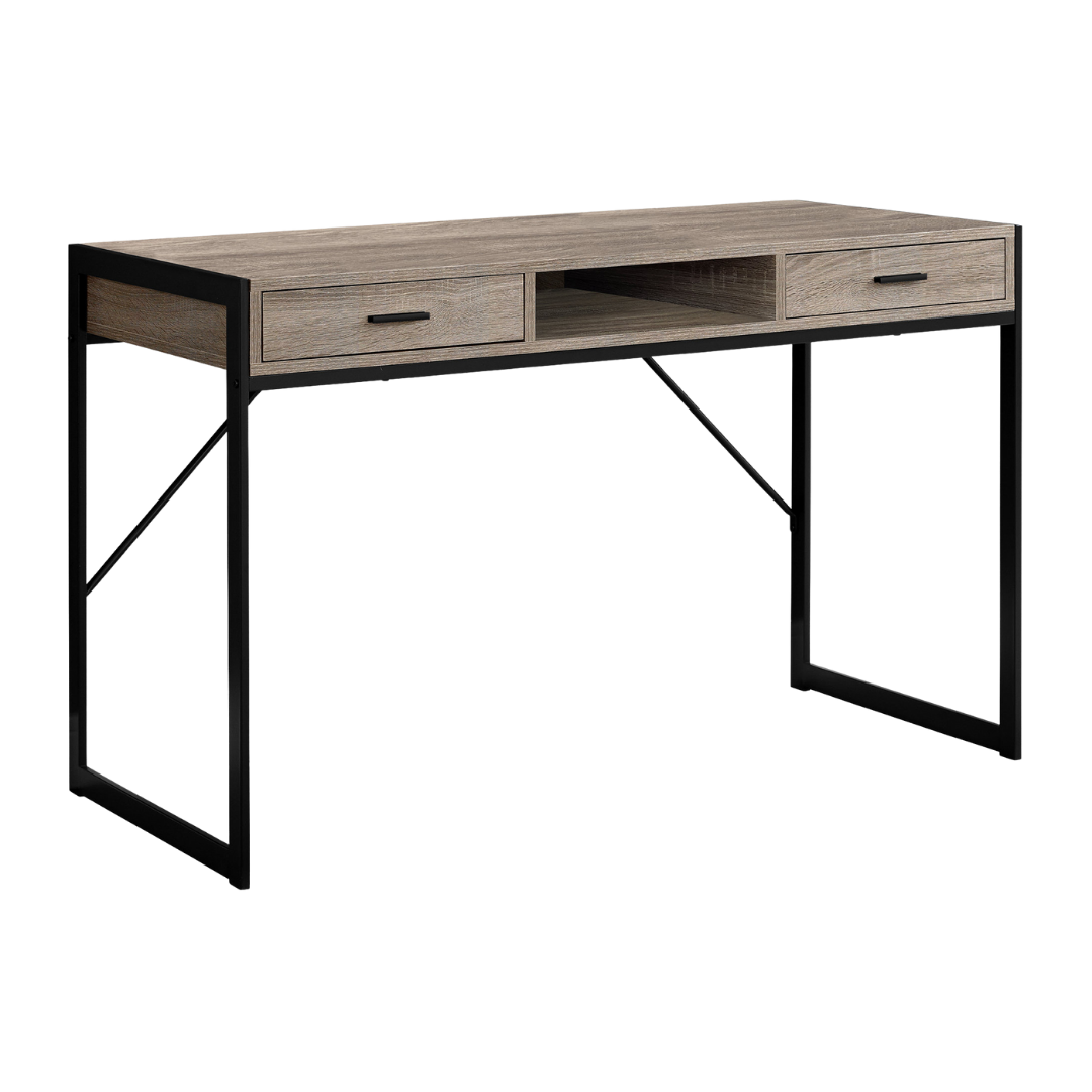 Framevo – Writing Desk – Dark Taupe / Black Metal