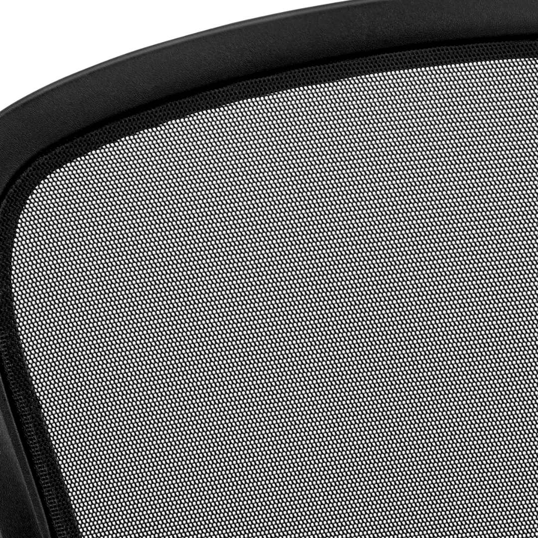 Chaise de bureau ergonomique Aeroflex mi-dos en mailles noire avec accoudoirs rabattables – Meubles Bonito Montréal