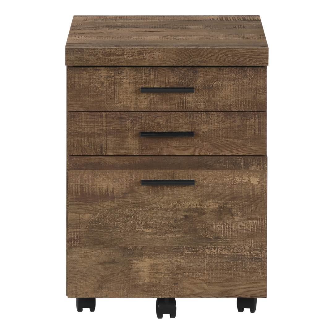 Rustelo – 3-Drawer Filing Cabinet – Brown Reclaimed Wood