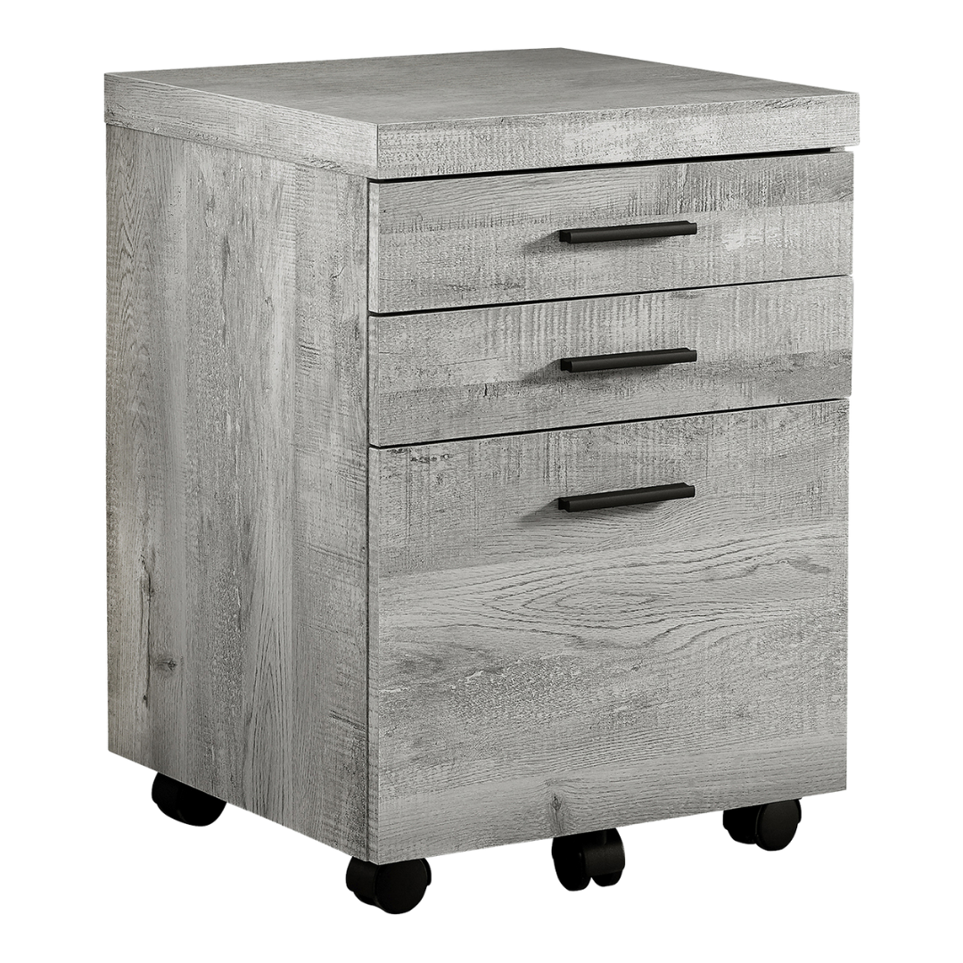 Rustelo – Classeur à 3 tiroirs – Bois de récupération gris