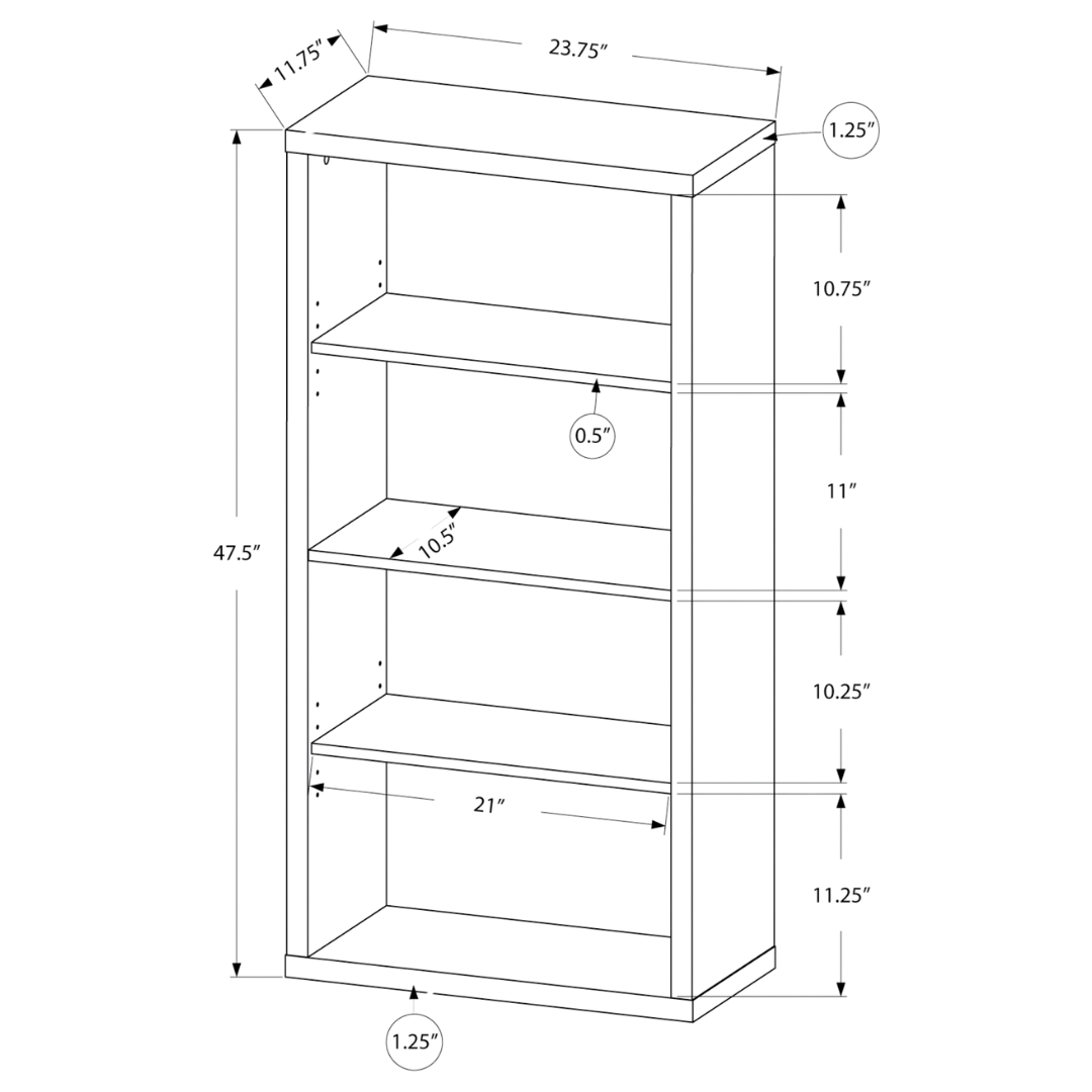 Bibliothèque Arkivia – 122 cm (48 po) de hauteur – Bois de récupération taupe