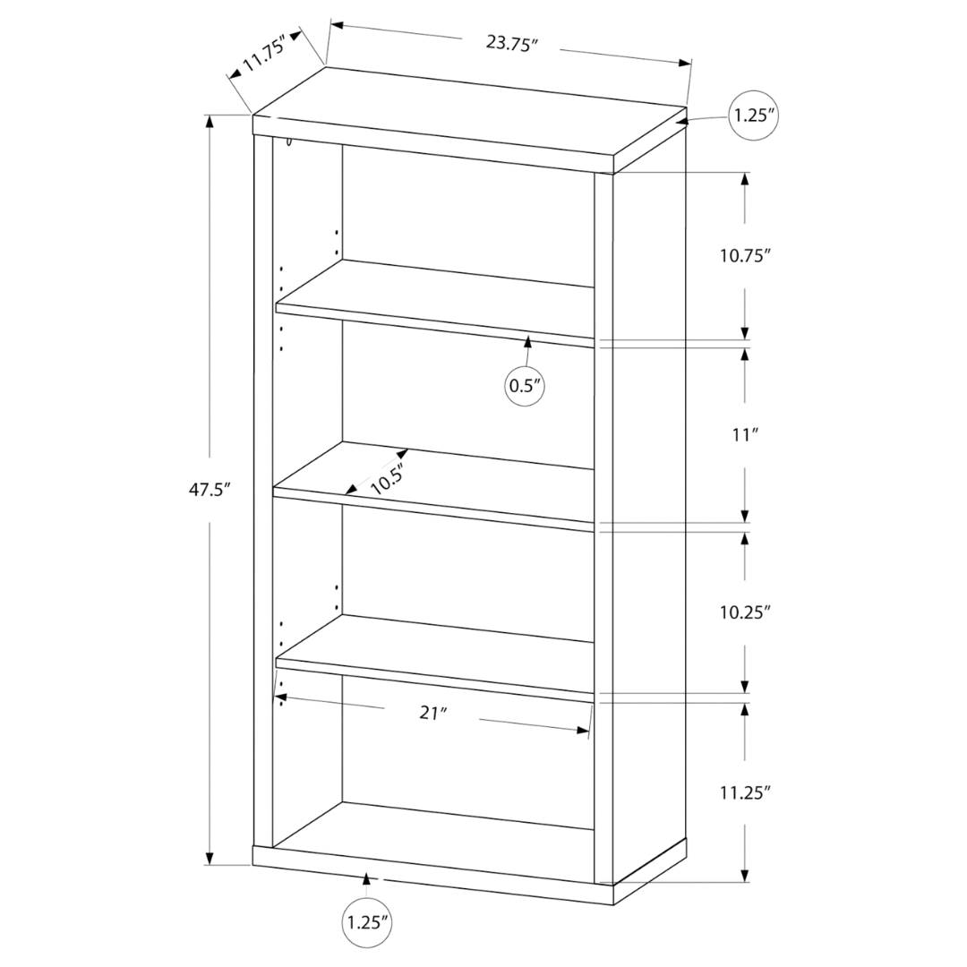 Arkivia – 48"H Bookcase – Black & Grey