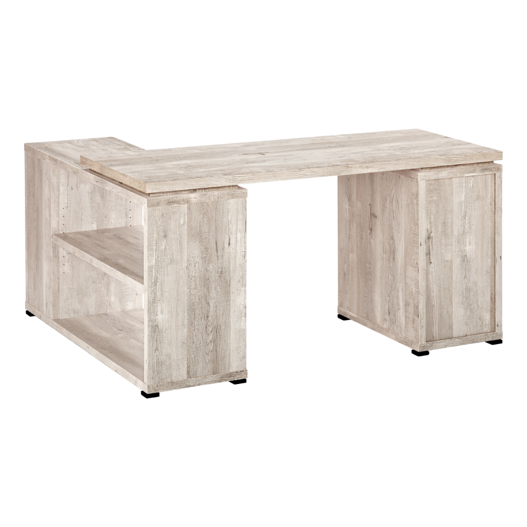 Cornerix – L-Shape Computer Desk – Taupe Reclaimed Wood