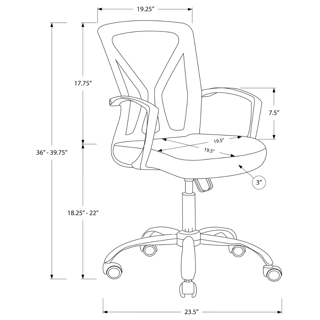 Aerovista – Chaise de bureau mi-haute en maille – Blanc et chrome