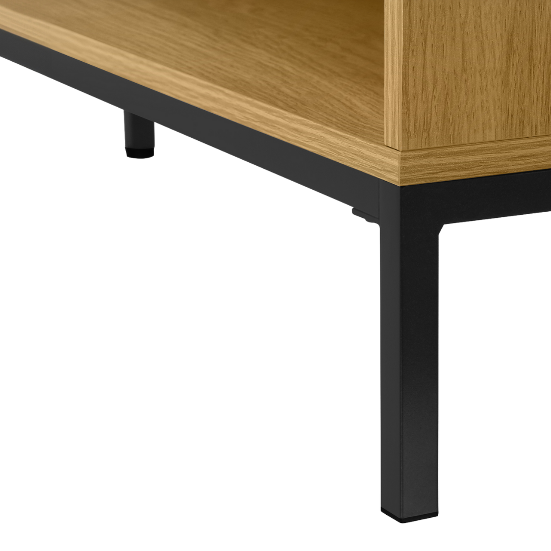 Oakvion – L-Shape Computer Desk – Light Oak
