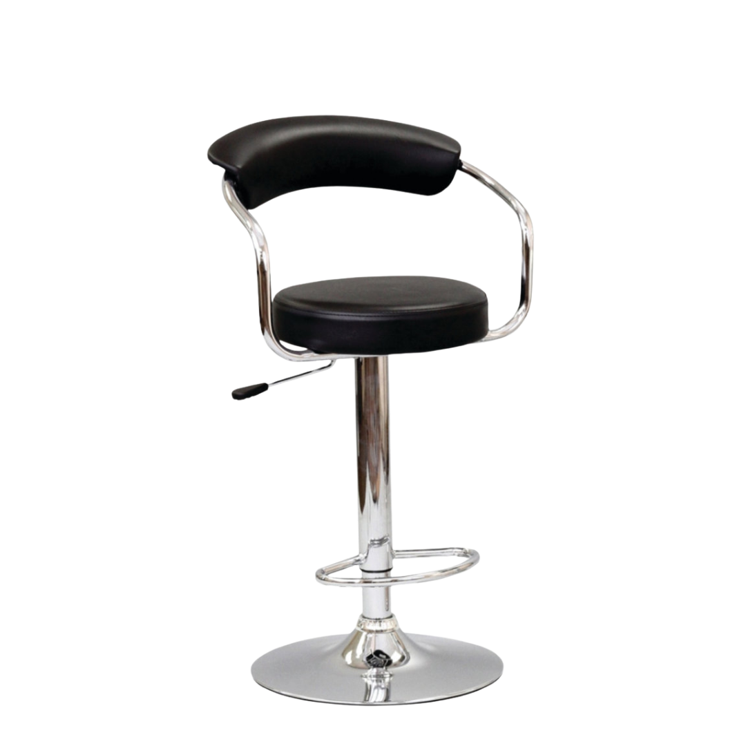 Ensemble 2 tabourets de bar ajustables Corvello noirs PU et chrome, hauteur réglable 34–42 po, Montréal