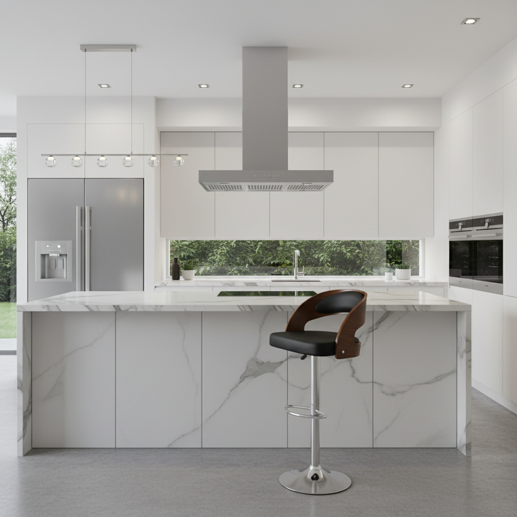 Ardenzo – Set of 2 – Adjustable Bentwood Bar Stools – Black