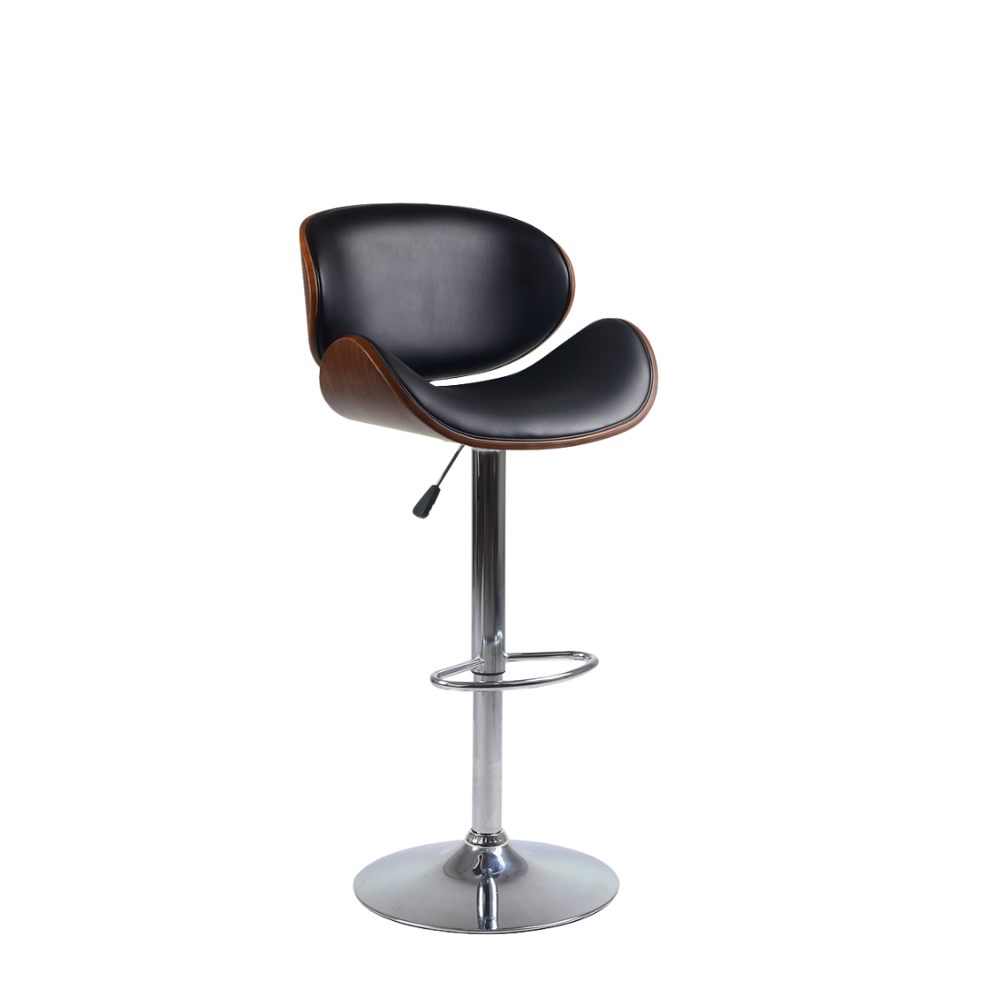 Belvento – Set of 2 – Adjustable Bentwood Bar Stools – Black