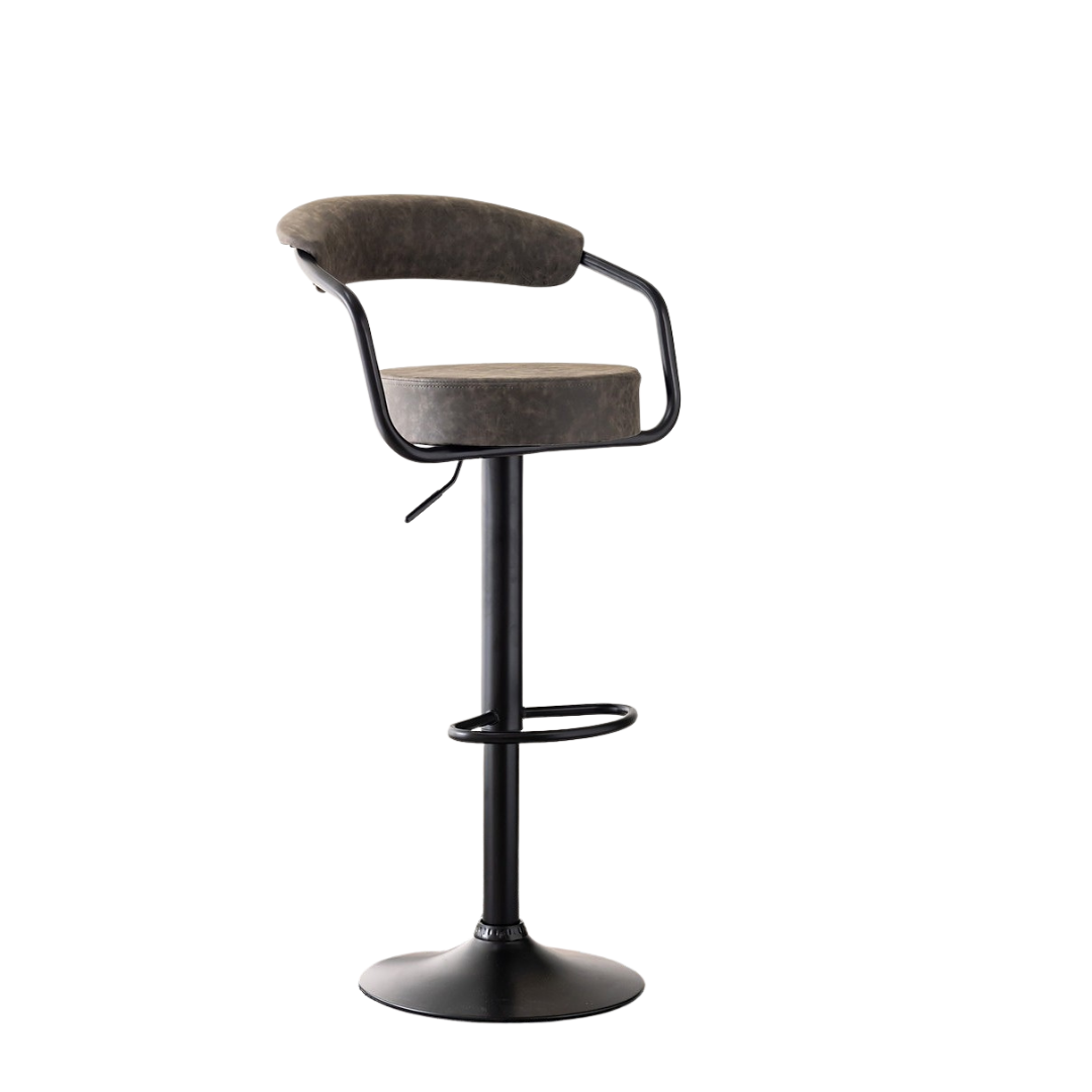 Arvion – Lot de 2 – Tabourets de bar réglables – Gris