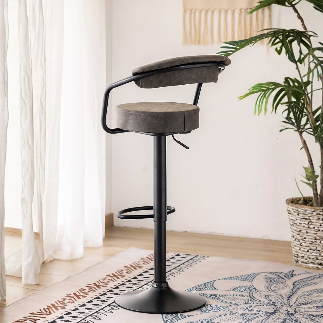 Arvion – Set of 2 – Adjustable Bar Stools – Grey