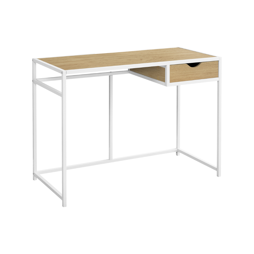 Slimvora – Writing Desk – Natural / White Metal