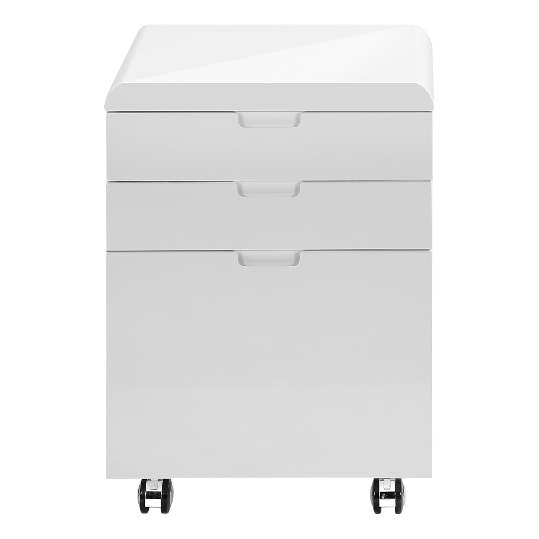 Glossivia – 3-Drawer Filing Cabinet – High Gloss White