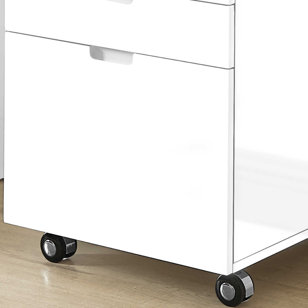 Glossivia – 3-Drawer Filing Cabinet – High Gloss White
