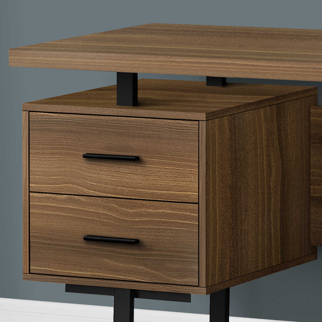 Floatrex – Computer Desk – Walnut / Black Metal