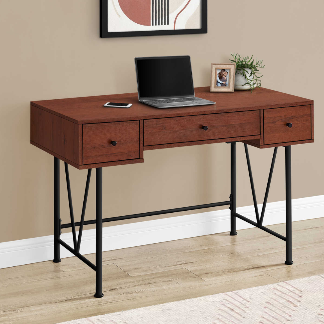 Vextura – Writing Desk – Cherry / Black Metal