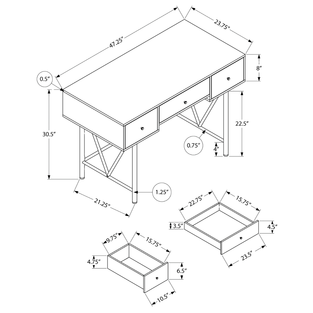 Vextura – Bureau – Cerisier / Métal noir