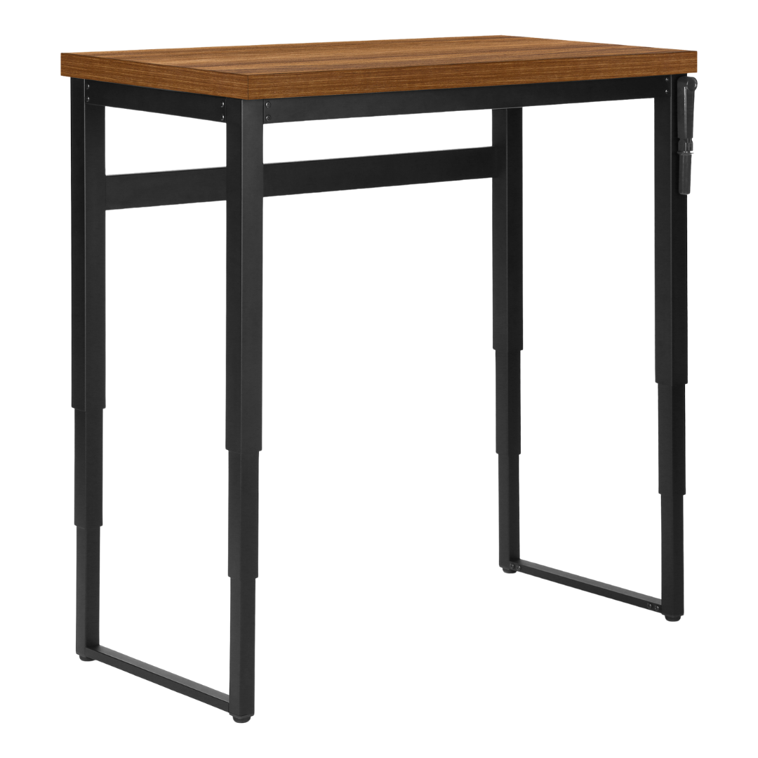 Liftora – Adjustable-Height Desk – Walnut / Black Metal