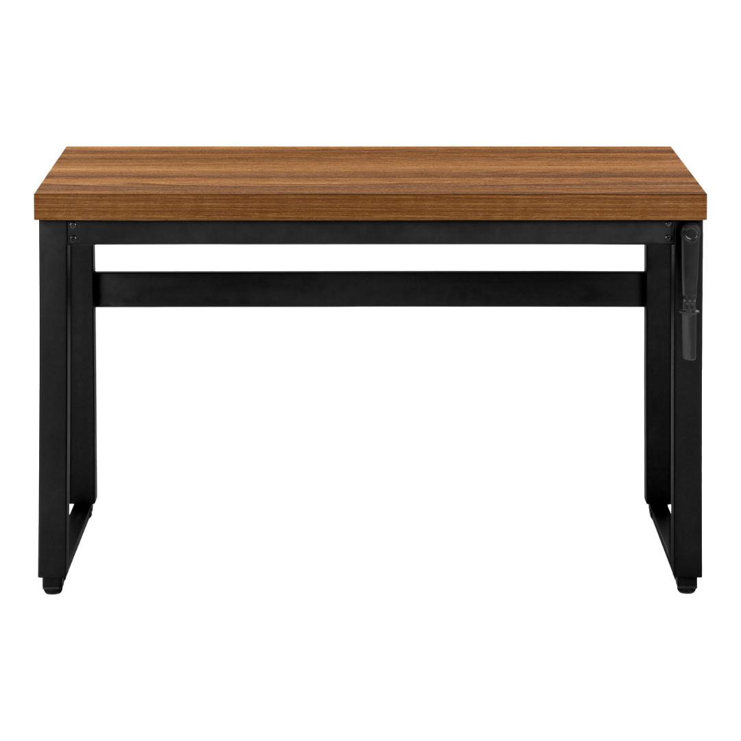 Liftora – Adjustable-Height Desk – Walnut / Black Metal