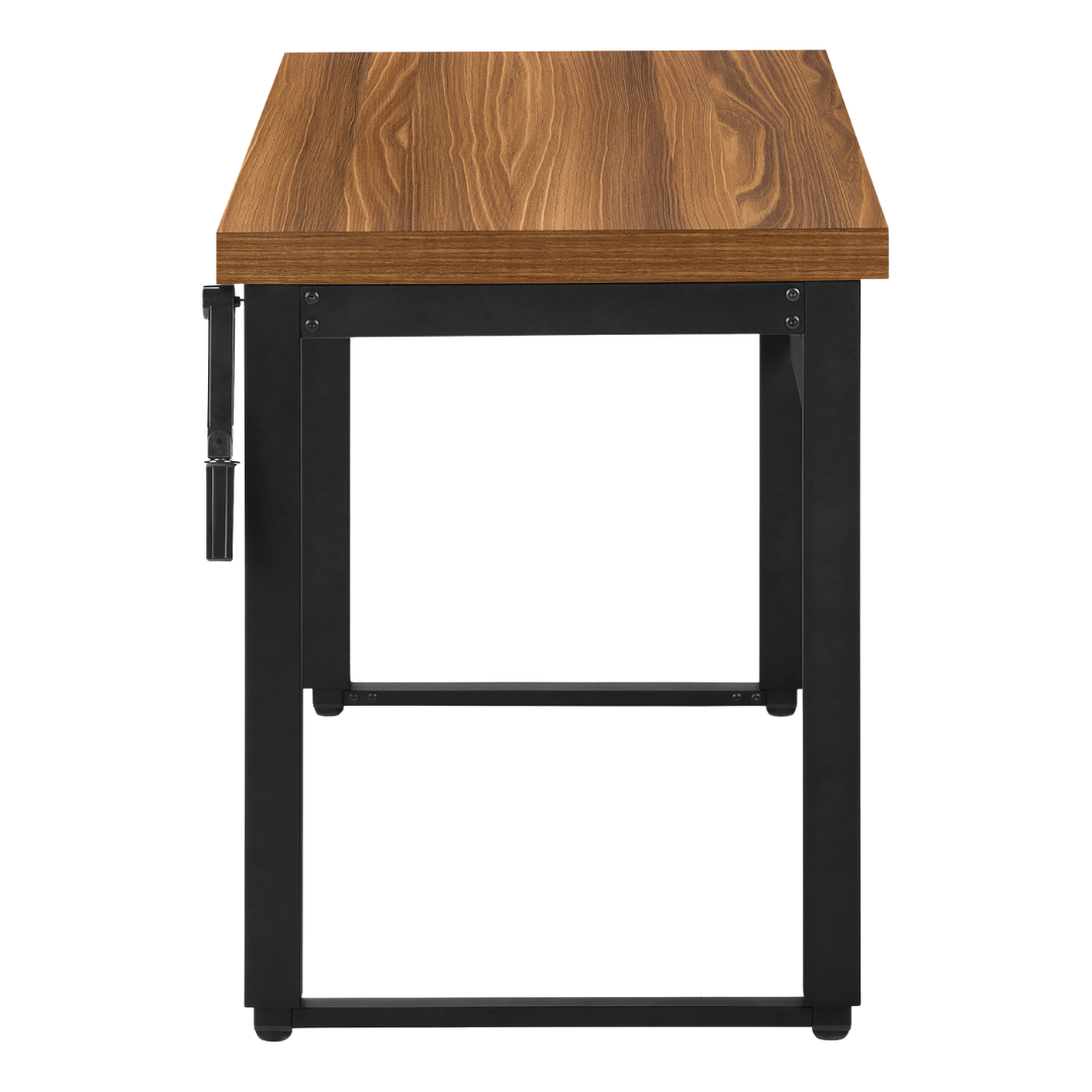 Liftora – Adjustable-Height Desk – Walnut / Black Metal