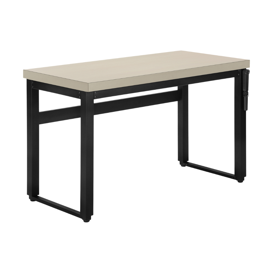 Liftora – Bureau à hauteur réglable – Taupe moderne / Métal noir