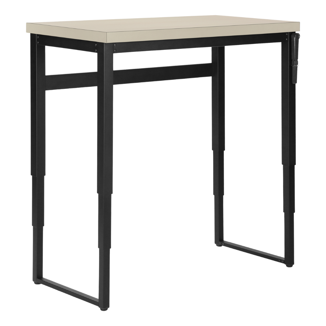 Liftora – Bureau à hauteur réglable – Taupe moderne / Métal noir