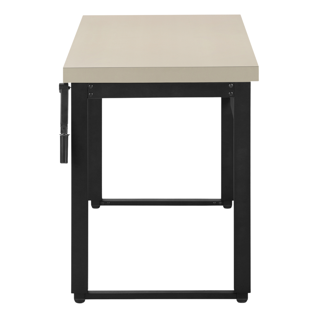 Liftora – Bureau à hauteur réglable – Taupe moderne / Métal noir