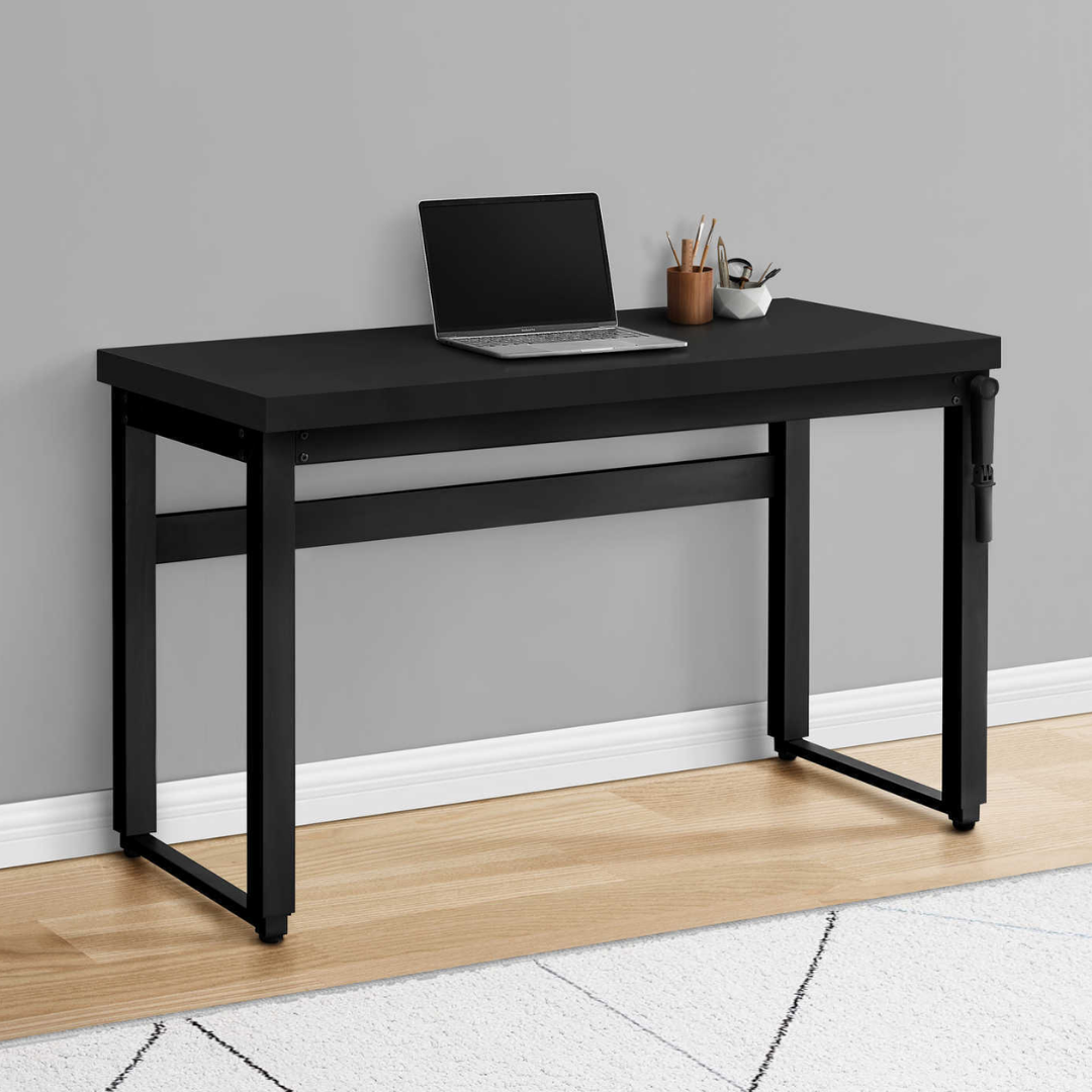 Liftora – Bureau à hauteur réglable – Noir / Métal noir
