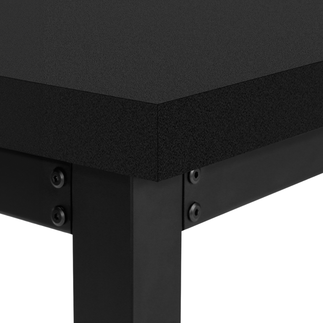 Liftora – Adjustable-Height Desk – Black / Black Metal