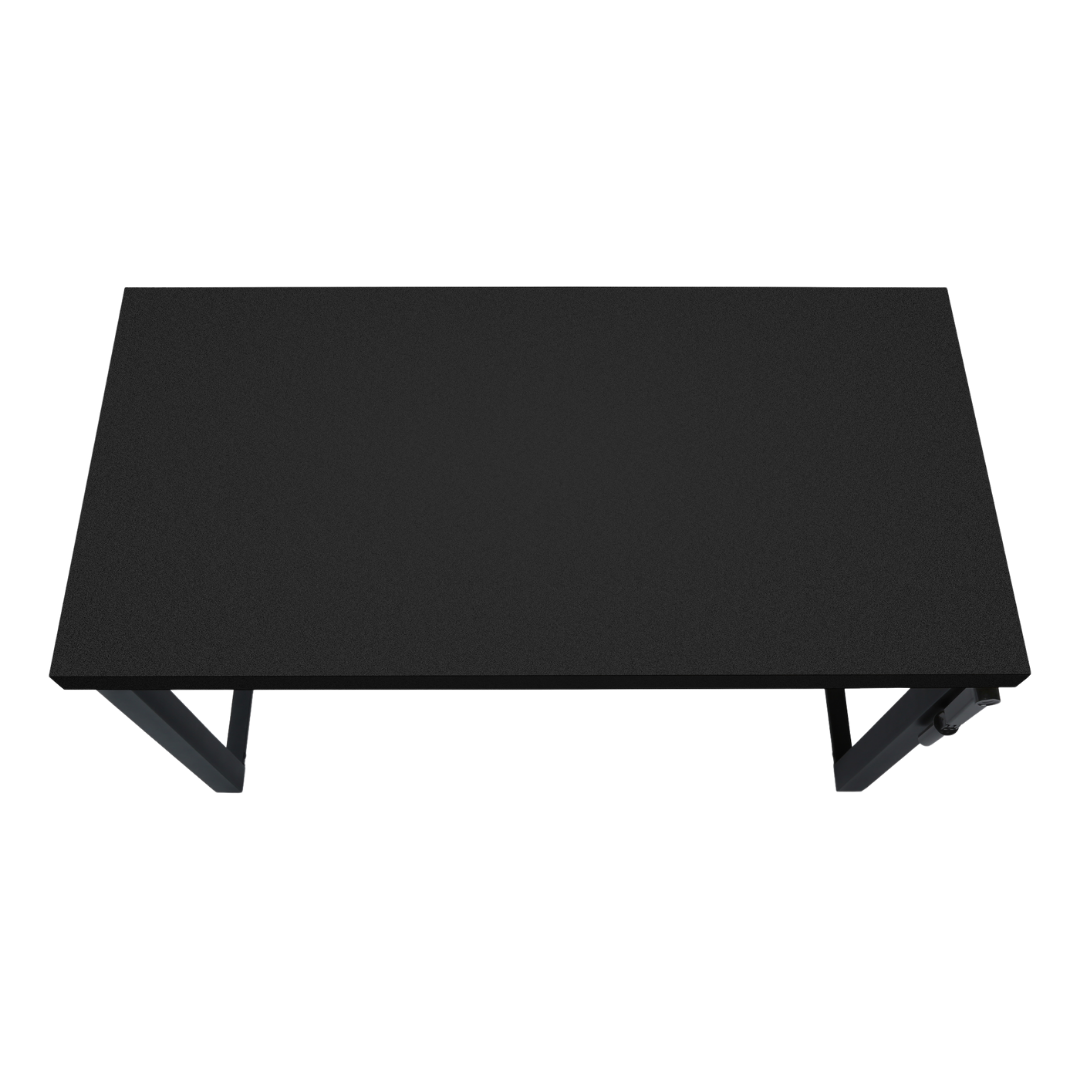 Liftora – Adjustable-Height Desk – Black / Black Metal