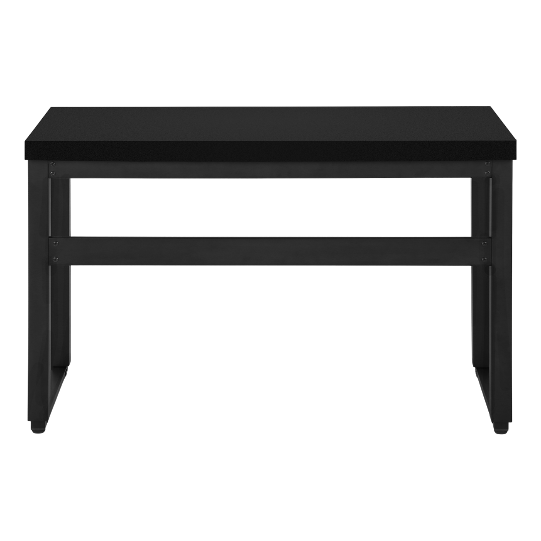 Liftora – Adjustable-Height Desk – Black / Black Metal