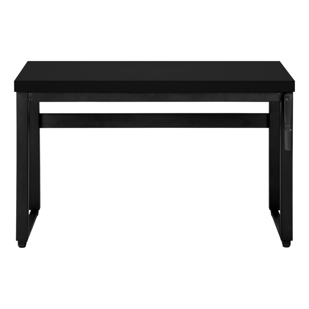 Liftora – Adjustable-Height Desk – Black / Black Metal