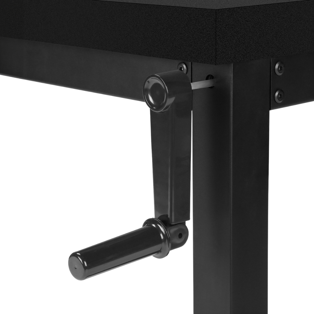 Liftora – Adjustable-Height Desk – Black / Black Metal
