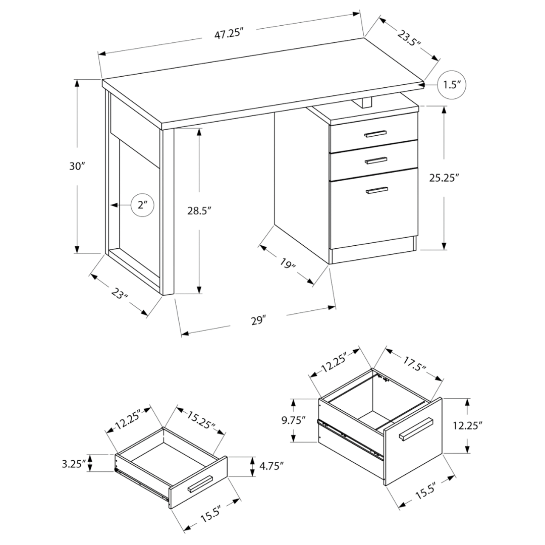 Flexiro – Bureau d'ordinateur – Blanc