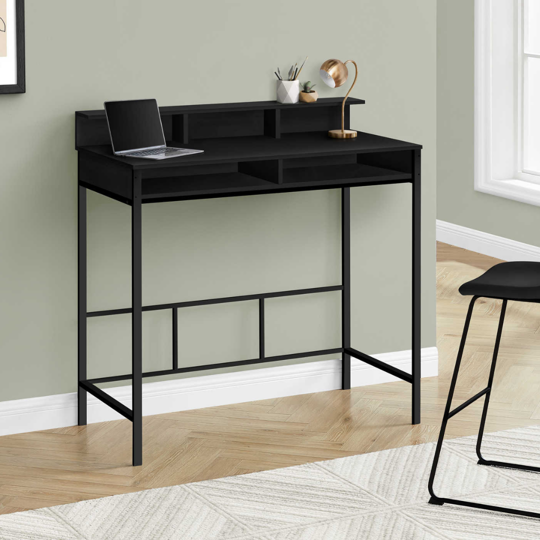 Staltura – Standing Height Desk – Black / Black Metal
