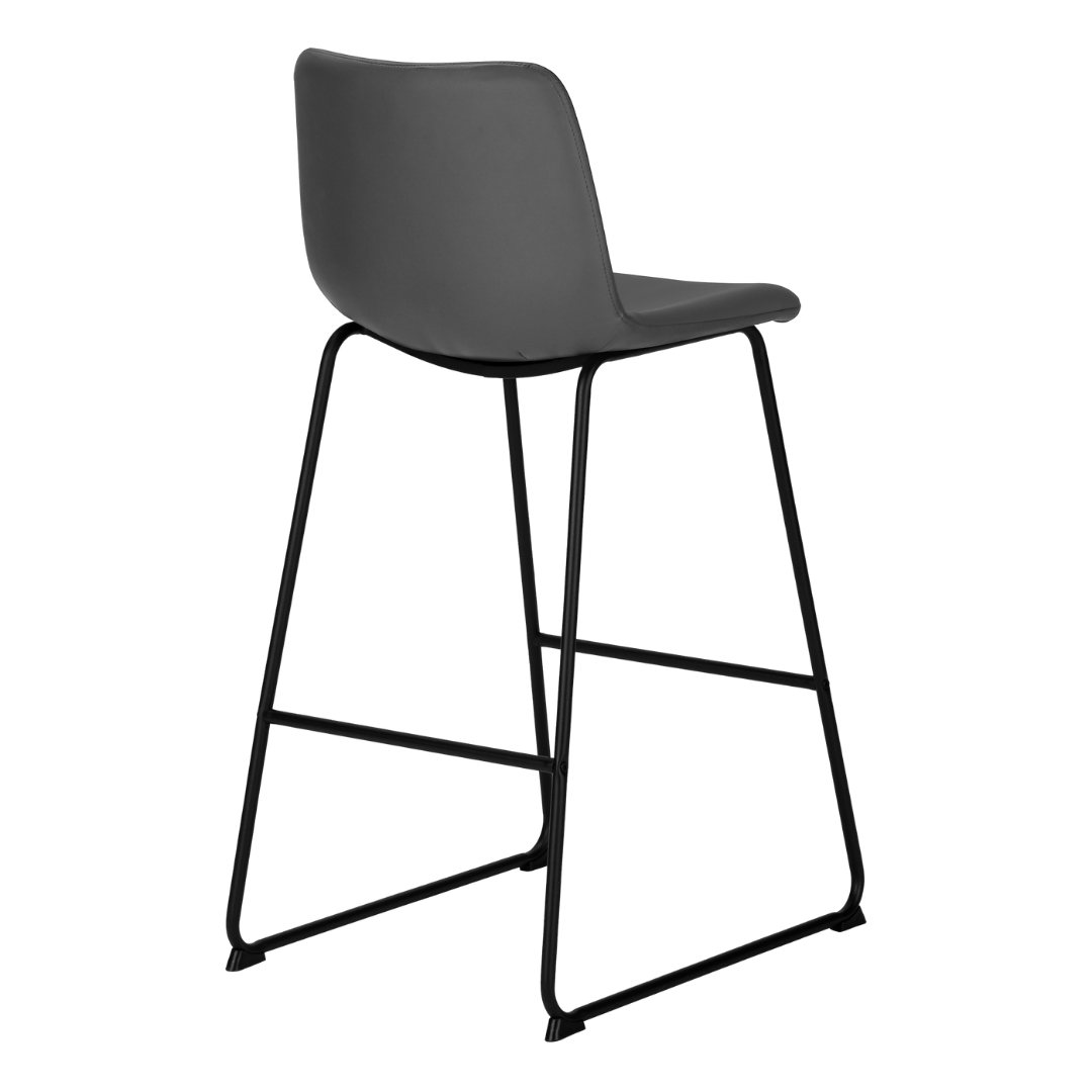 Varello – Set of 2 – Counter Height Bar Stools – Grey / Black Frame