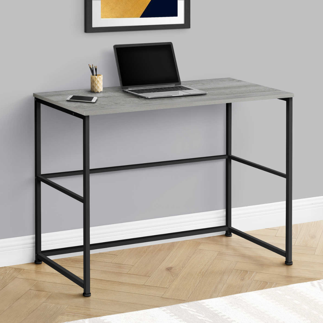 Modenxa – Computer Desk – Grey / Black Metal