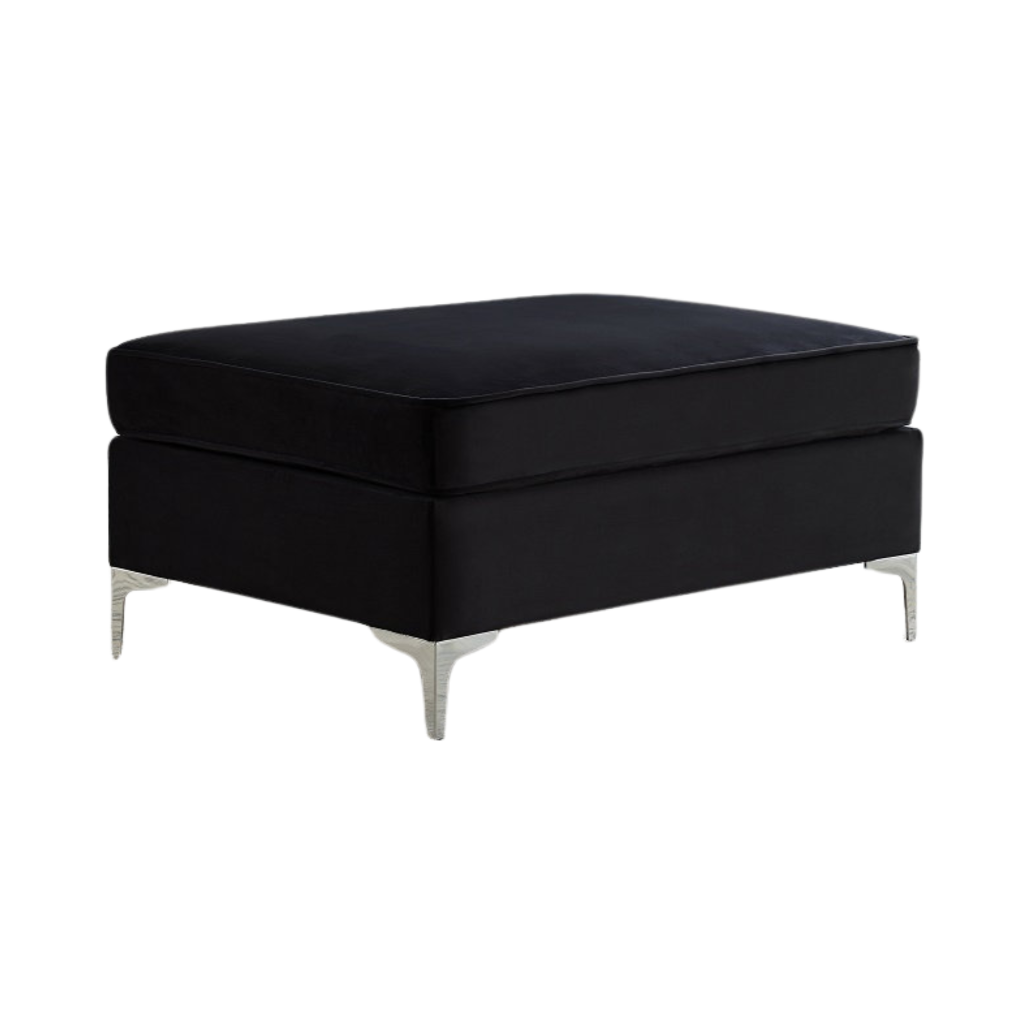 Black Velvet Ottoman 9283