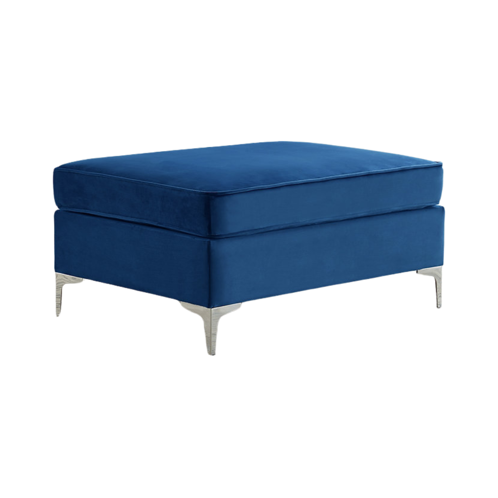 Blue Velvet Ottoman 9285