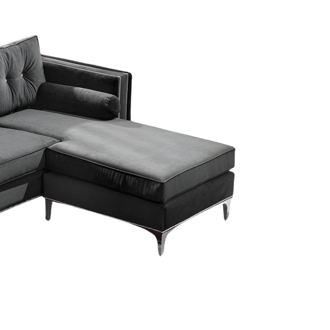 Arlo – Canapé d'angle réversible – Velours gris