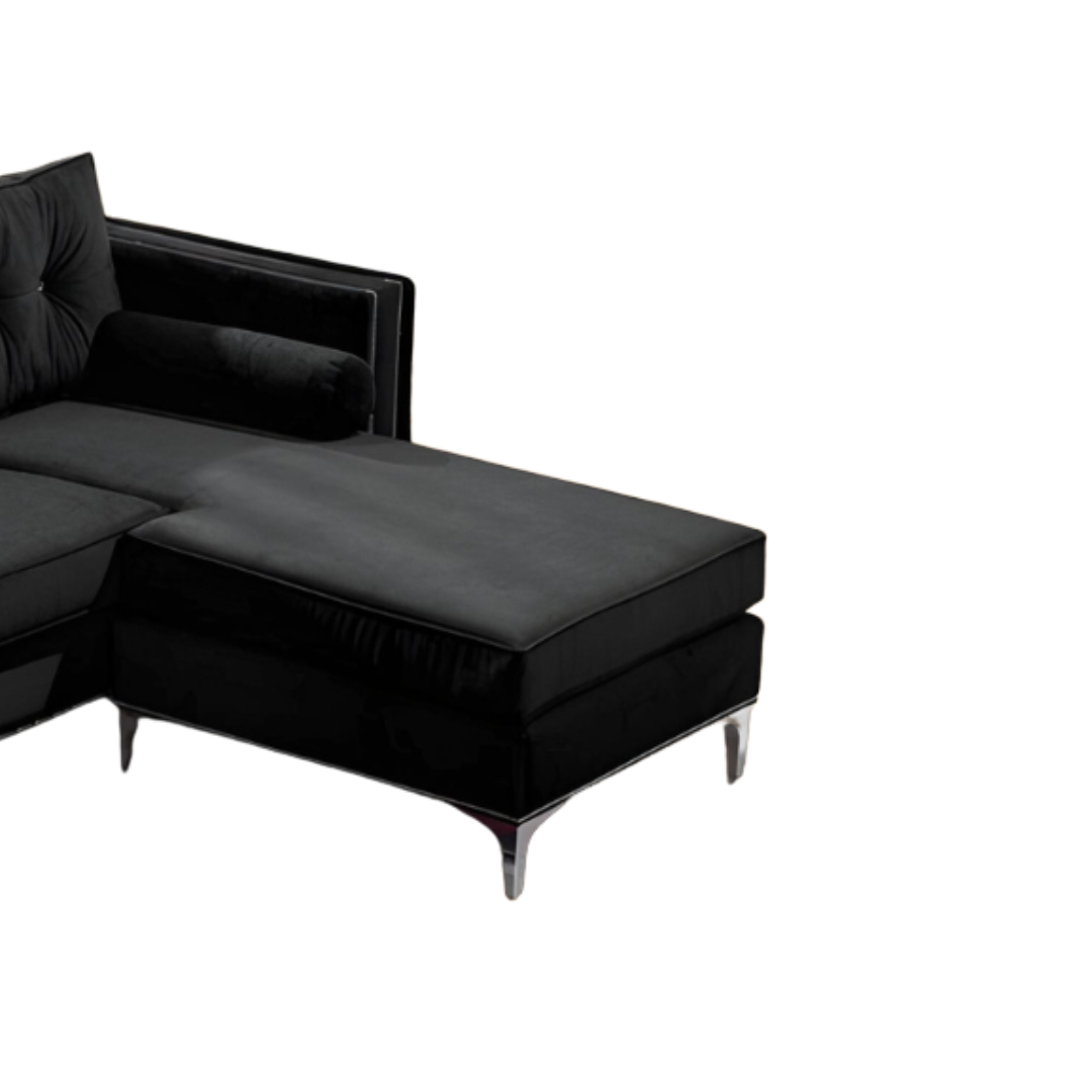 Arlo – Reversible Sofa Sectional – Black Velvet