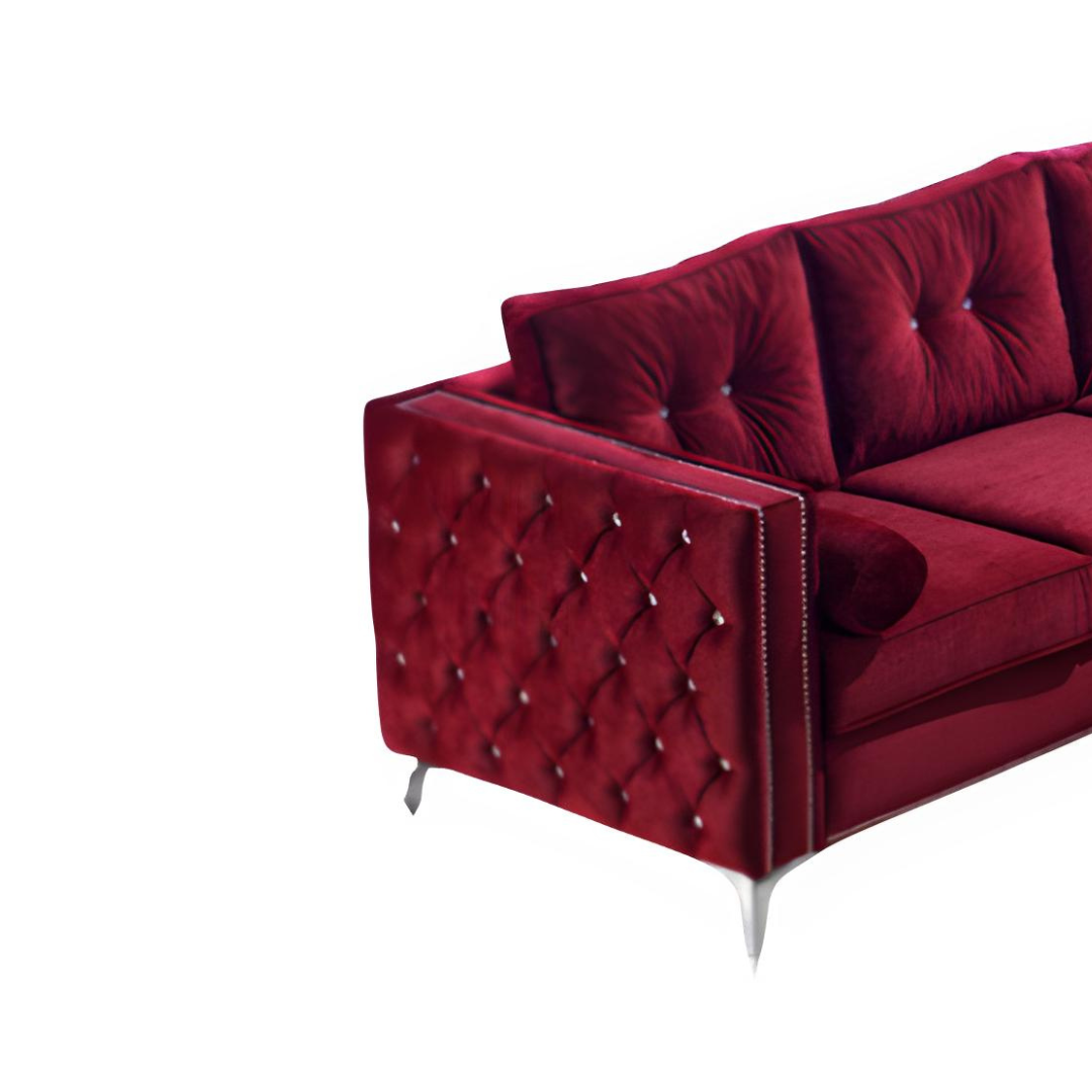 Arlo – Canapé d'angle réversible – Velours rouge