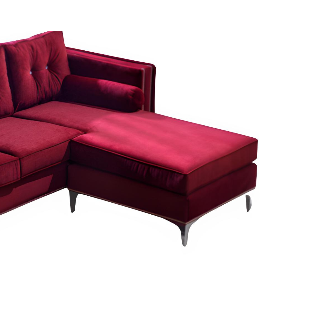 Arlo – Canapé d'angle réversible – Velours rouge
