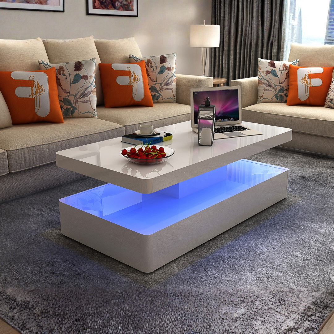 Auralis – LED Lacquer Coffee Table – Floating Layer Design