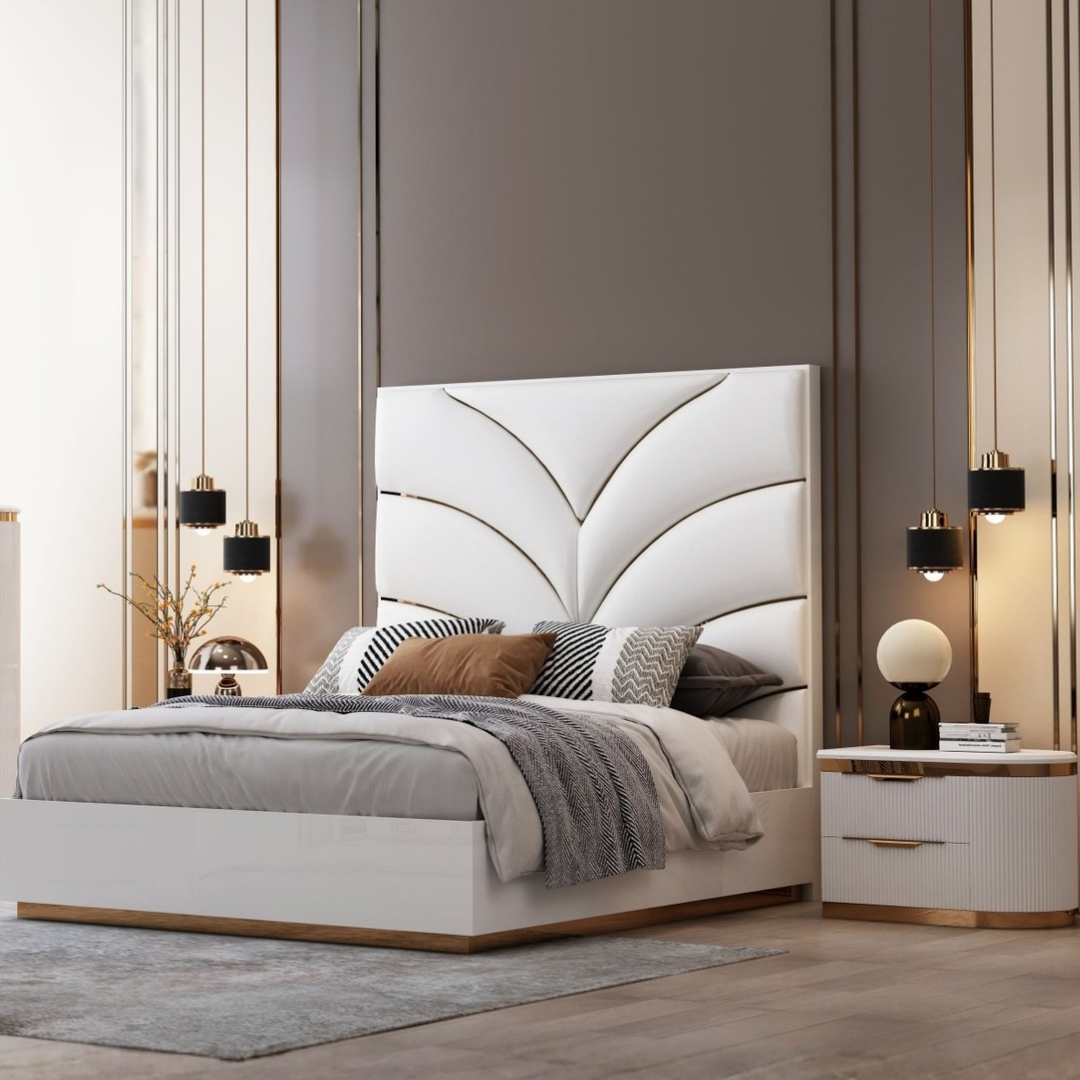 Aurelia – Ensemble de chambre à coucher – King – Blanc/Or